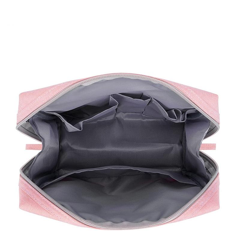 Sacos de armazenamento de cosméticos de viagem de moda rosa ou bolsa de higiene pessoal logotipo personalizado organizador de maquiagem com zíper e bolsas para mulheres