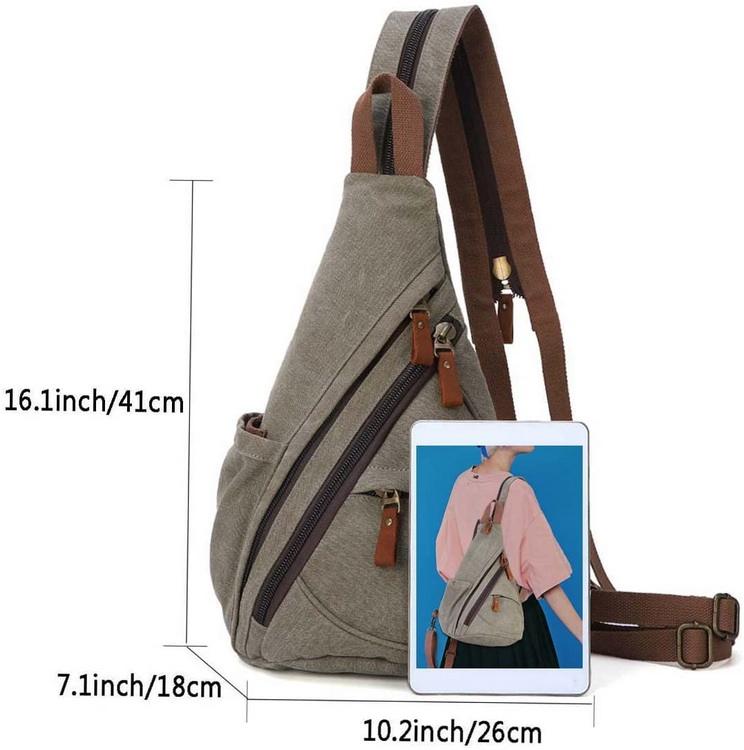 Bolsa tiracolo unissex de boa qualidade no peito mochila de ombro personalizada bolsa transversal de lona de algodão para homens e mulheres