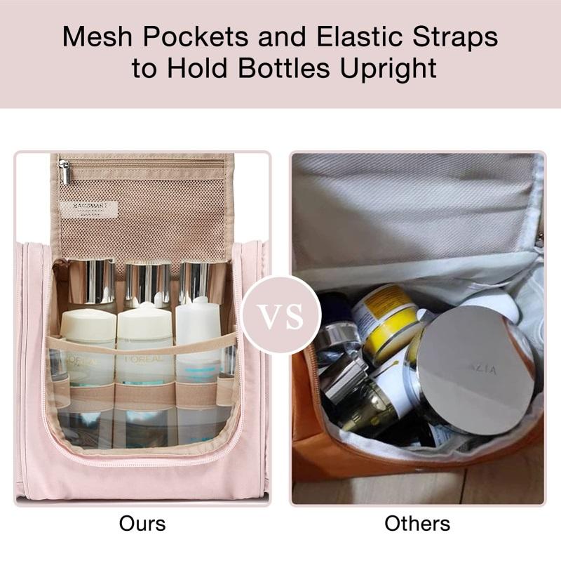 Kit Dopp de barbear Bolsas de banheiro de viagem médias à prova d'água Organizador de chuveiro portátil Grandes bolsas de cosméticos para pendurar para mulheres