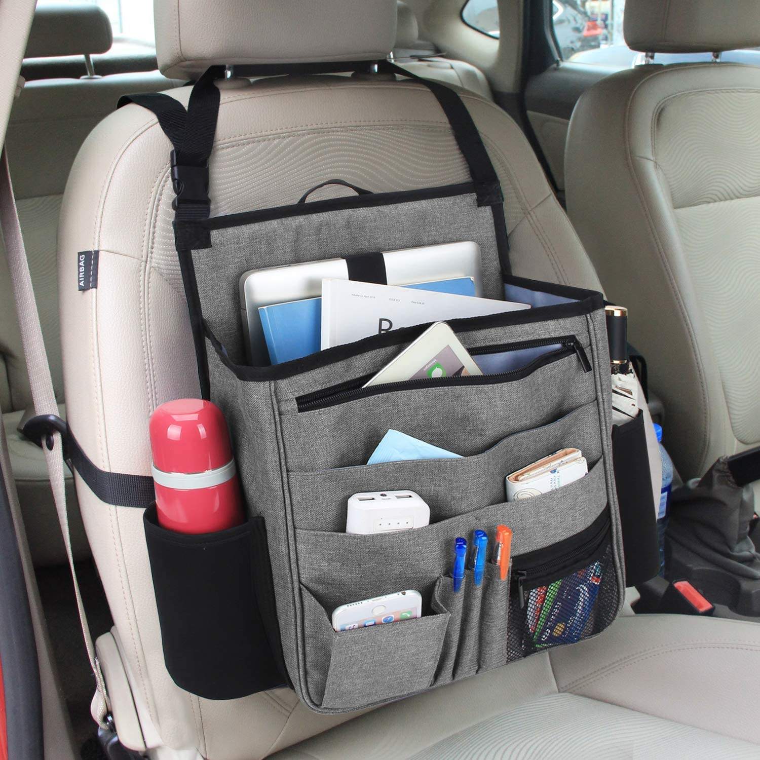Ferramentas de carro para serviço pesado Assento de carro organizador de porta-malas organizador de carro armazenamento com laptop dedicado