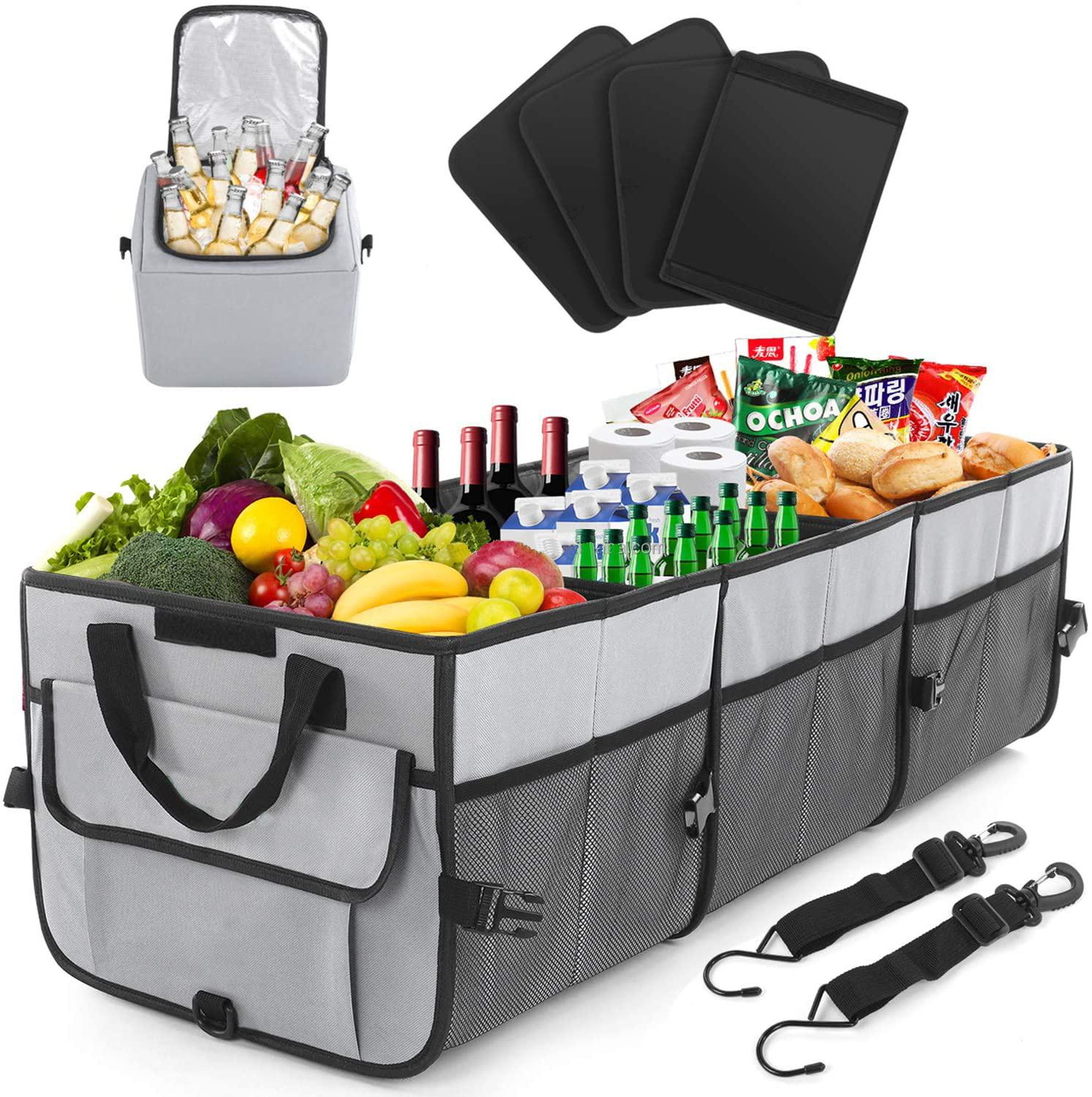 Amazon Hot Deals Organizador de porta-malas de carro multifuncional, portátil, de grande capacidade, dobrável, com bolsa térmica