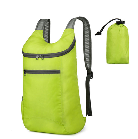 Mochila dobrável para compras ao ar livre, mochila casual, logotipo personalizado, mochila esportiva 210d, leve, daypacks