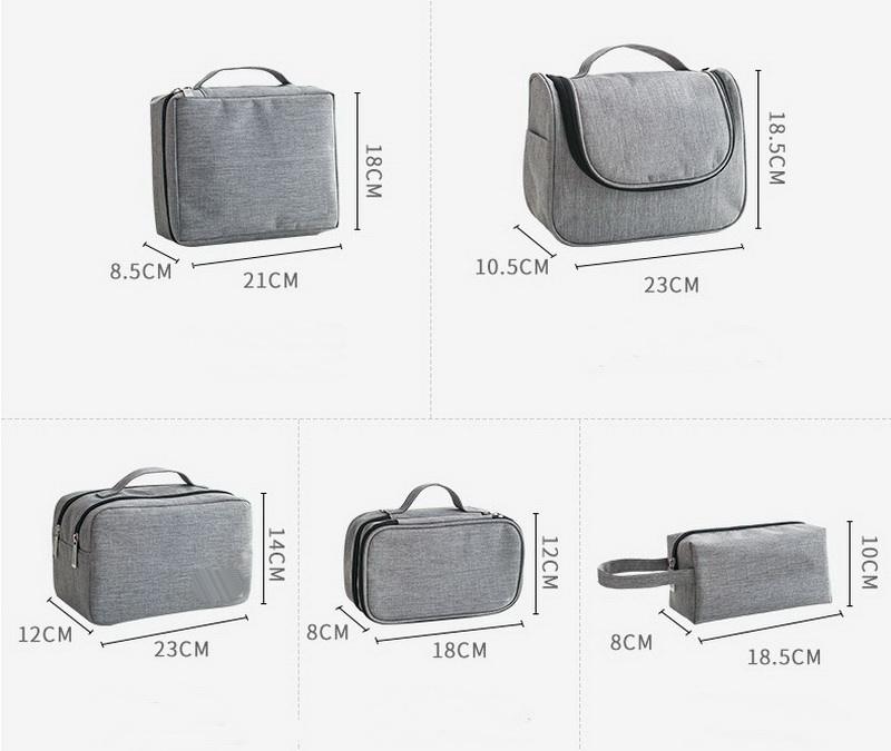 Reciclar saco organizador de banheiro de viagem feminino RPET para cosméticos, bolsa cosmética protetora à prova d'água com zíper